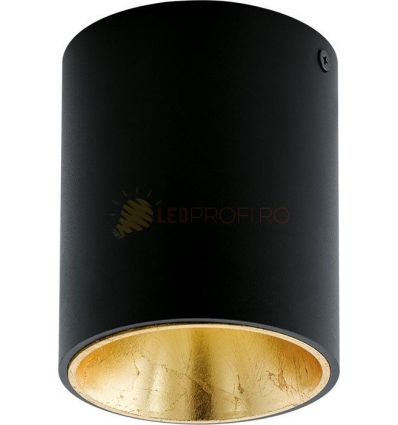PLAFONIERA LED 3.3W Ø10CM NEGRU AUR