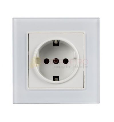 PRIZA SIMPLA DIN STICLA ALBA