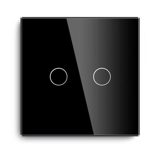 FATETA DE STICLA PT INTRERUPATOR TOUCH DUBLU NEGRU FATETA DE STICLA PT INTRERUPATOR TOUCH DUBLU NEGRU
