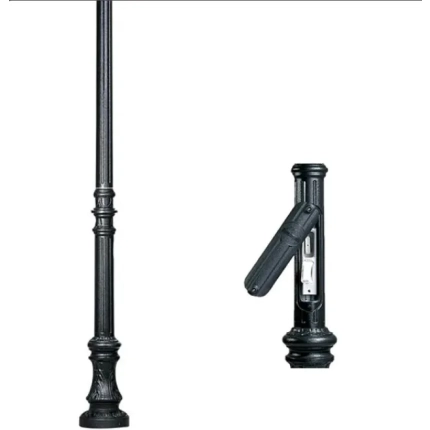 Stalp Gradina cu Usita 4M Negru Karmel