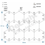 Set 11 Hexagoane LED Honeycomb 276W, Tuburi 440mm, IP20 230V - imagine 2