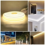 Banda LED FCOB 230V 10W/m IP65 Lumina Calda 3000K, rola 100m - imagine 7