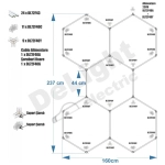 Kit 5 Hexagoane LED Honeycomb T5 144W, tub 440mm, montaj modular - imagine 2