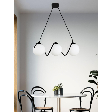 Lustra LED 3 Glob Alb Mat