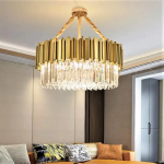 Candelabru de cristal pe lanț GOLD 7xE14/40W/230V - imagine 2