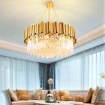 Candelabru de cristal pe lanț GOLD 7xE14/40W/230V - imagine 3