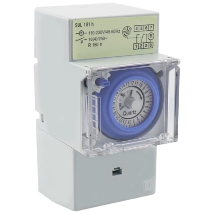 Temporizator orar mecanic 24h, sina DIN, 230V 16A, contact SPDT