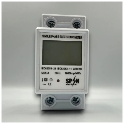 Contor digital monofazic pe sina DIN, 230V 60A, 1 modul, IP44
