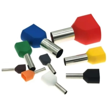 Pini terminali izolati dubli 2x1.5 mmp, pin 12 mm, capete cablu litat