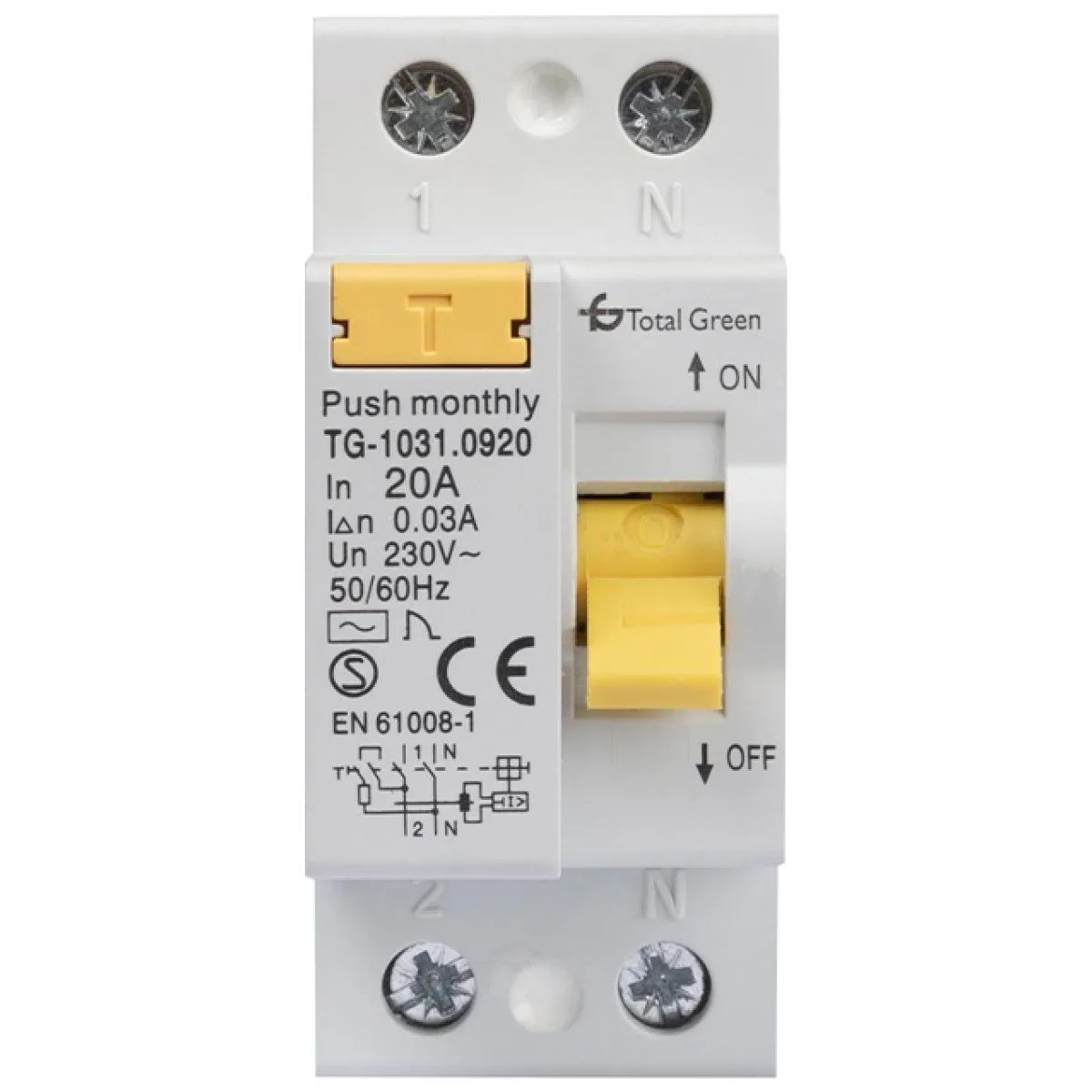 39165-thickbox_default Intrerupator Diferential 2P 20A 30mA 6kA - imagine 1