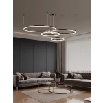 Lustra LED Negru 4 cecuri 60cm+50cm+40cm+30cm cu Telecomanda wifi  2.4G lumina/rece/calda/neutra intensitate reglabila