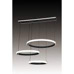 Lustra LED Negru cu 3 Cercuri 30cm+40cm+50cm Telecomanda wifi 2.4G cu lumina/rece/calda/neutra intensitate reglabila - imagine 2