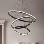 Lustra LED Negru cu 3 Cercuri 40cm+60cm+80cm Telecomanda wifi 2.4G cu lumina/rece/calda/neutra intensitate reglabila - imagine 2