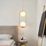 Lustra Pe Calbu Moderna Cu Glob Mat Alb E27 maxim 60W - imagine 2
