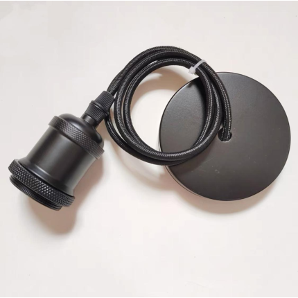 Pendul Soclu E27 Vintage Negru E27 maxim 60W Lungime Cablu 1m