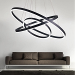 Lustra LED Negru Minimalist Ring cu Telecomanda wifi 2.4G lumina/rece/calda/neutra intensitate reglabila - imagine 2
