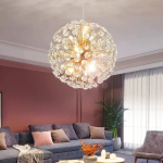 Candelabru Glob Cristal Gold D30cm - imagine 2